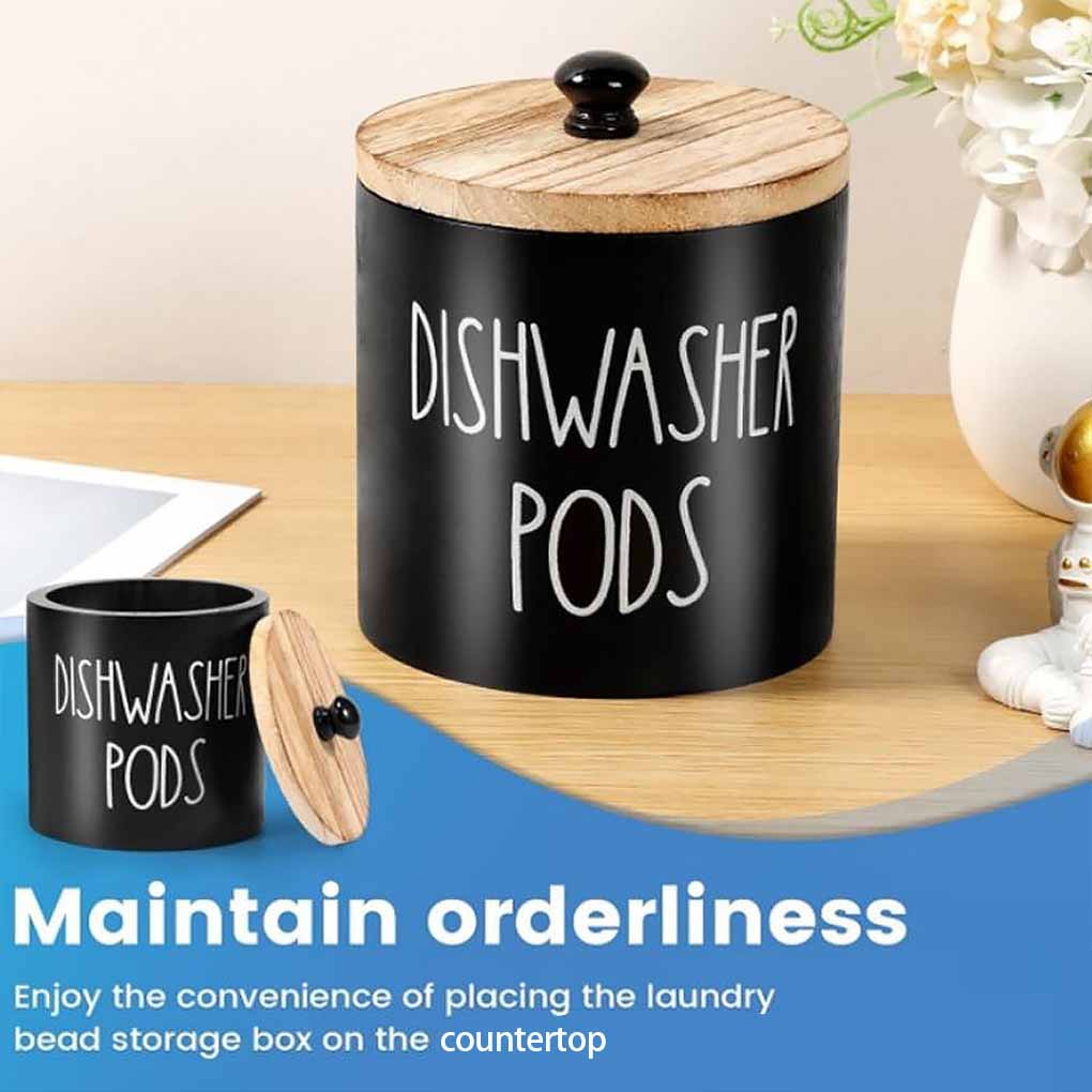 Holz Spülmaschinen-Pod Aufbewahrungsbox Küche Aufgeräumt und Ordentlich Hält Versiegelte Duftperlen Organizer