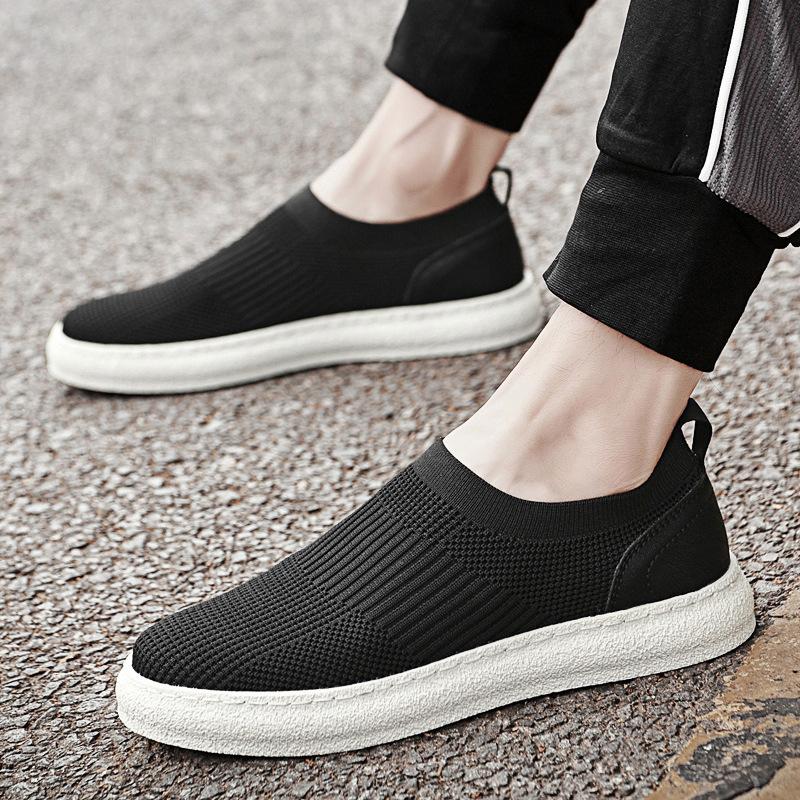2025 popular men's shoes flying woven board shoes summer socks shoes cloth shoes men's breathable and lightweight casual shoes men
