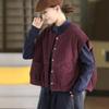 2025 Autumn/Winter Quilted Cotton Round Neck Vest - Artistic Retro Outerwear