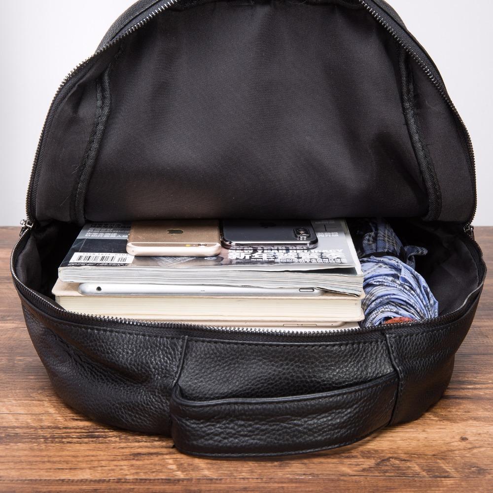 Men Genuine Leather Design Casual Travel Bag Male Fashion Backpack Daypack College Student School Book 17" Laptop Bag