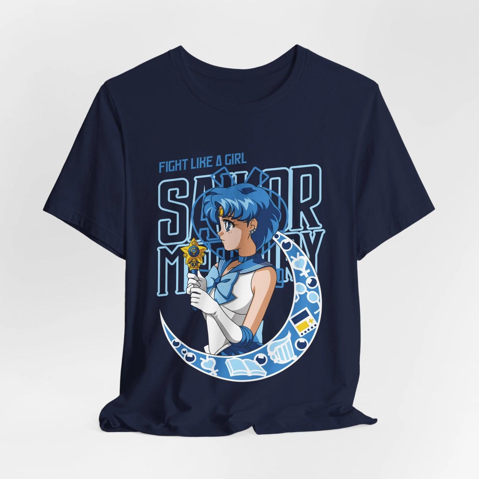 Sailor Mercury anime moon illustration Tee | Fight Like a Girl XL