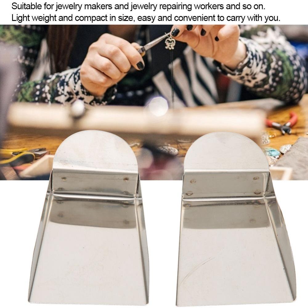 2pcs Small Size Mini Shovel Stainless Steel Bead Scoop Portable Jewelry Scoop Gemstone Sorting