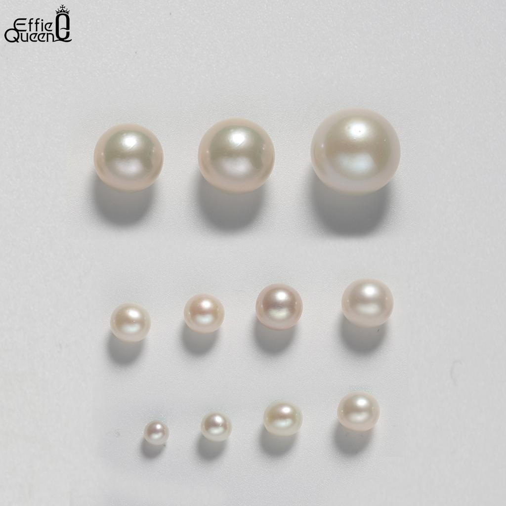 EFFIE QUEEN 10Pcs Freshwater Pearl Wholesale AAAA High Quality Round Shaped Bead For Jewelry Making DIY Chain, Earring Gift PP13