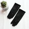 Suede Knitted Gloves Women's Touch Screen Thin Elastic Man-Made Material Black Spring and Autumn Warm Hand Finger Gloves