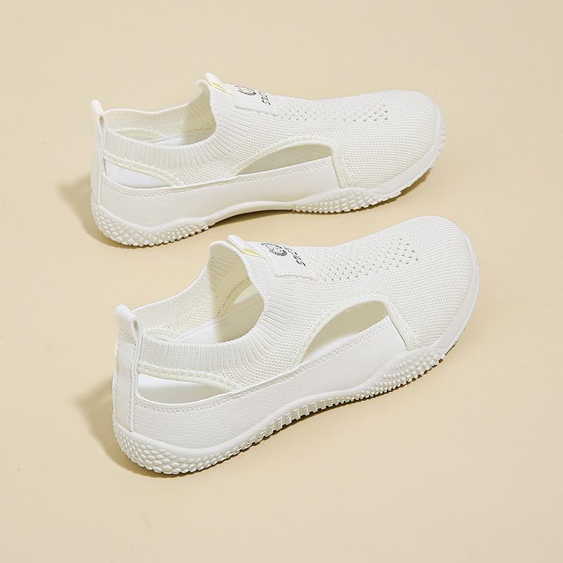 

Coconut shoes women s shoes summer wear hollow breathable non-slip fly-woven sports shoes pregnant women pedal lazy sneakers 40 білий