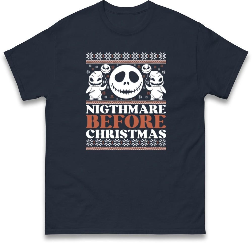 Nightmare Before Christmas TShirt Funny Spooky Halloween Xmas Festive Tee Top S