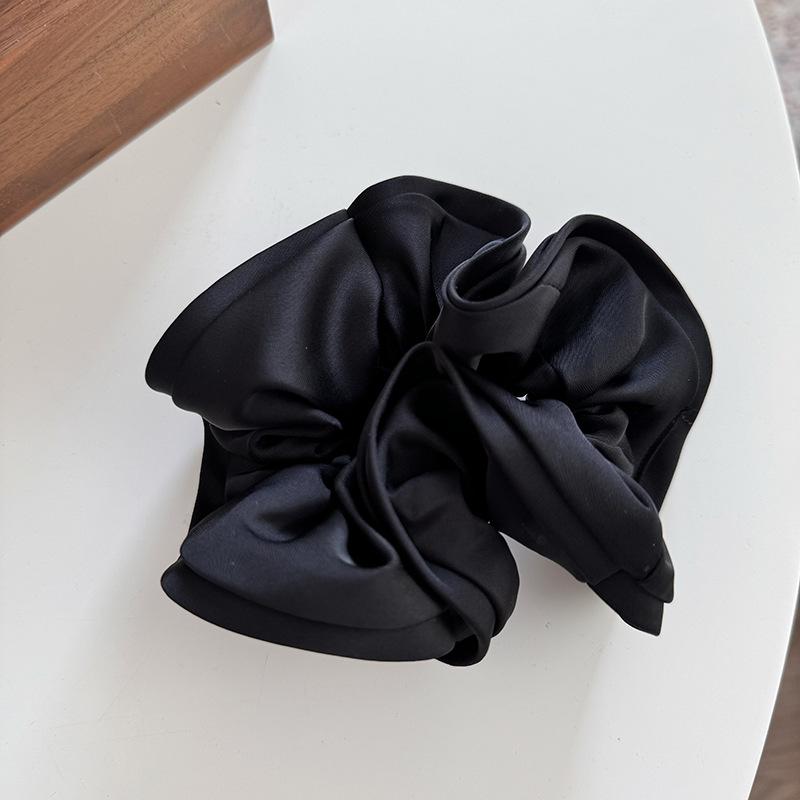 French Design With Wooden Earrings And Hair Loops, High-end Satin Finish, Women's Minimalist Temperament, New Hair Rope