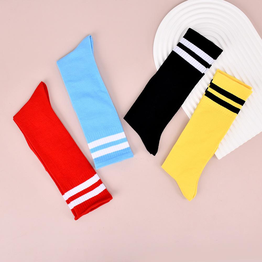 Children'S Stockings Girls' Summer Thin Boys' Football Socks Solid Color Cotton Socks High Tube White Socks Student Long Socks Tide