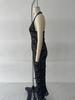 Sexy Black Lace Halter Neck Dress: Slim-Fit, Waist-Cinching, Backless, Long Style
