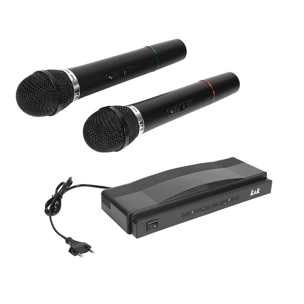 Buy Wireless Microphone System Dual Handheld Microphones Cordless FM Receiver at affordable
