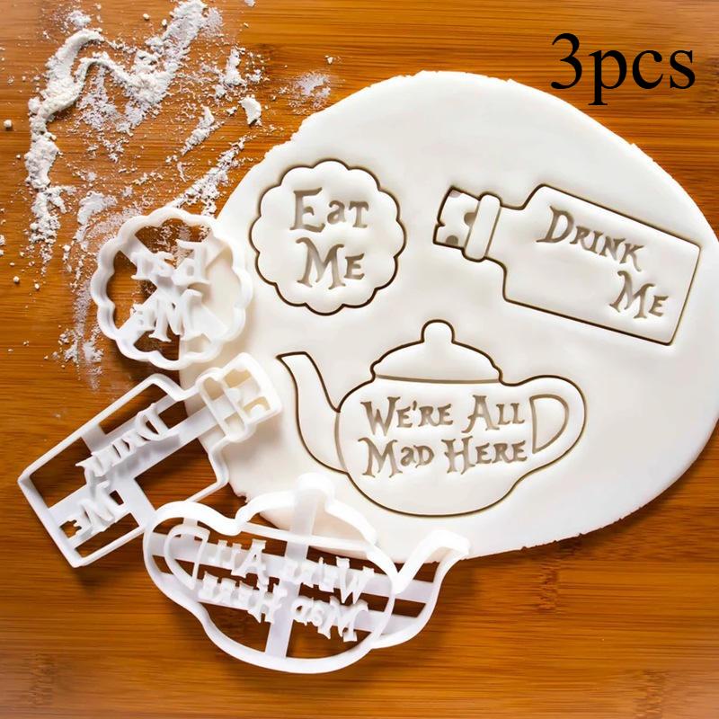 

DIY Cookie Embosser Mould Plastic Biscuit Mold Fondant Cake Decorating Tools Letter Pattern Baking Molds