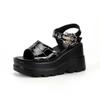 2024 Summer Gothic Platform Sandals: Punk Style, 9cm Heel, Spiderweb Embroidery, Spider Buckle Women's Shoes