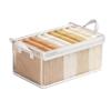 Foldable Transparent Mesh Storage Basket with Lid - Steel Frame for Clothes and Sundries