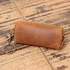 Genuine Leather Coin Purse Vintage Zipper Clutch Wallet Retro Credit Card Holder Card Case Women'S Key Holder Organizer Pouch