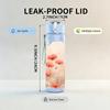 1PC Soft Pink White Cloud Flower Print 750ml Color Plastic Sports Water Bottle Leakproof Flip Straw Lid Suitable for Sports Office Home Use