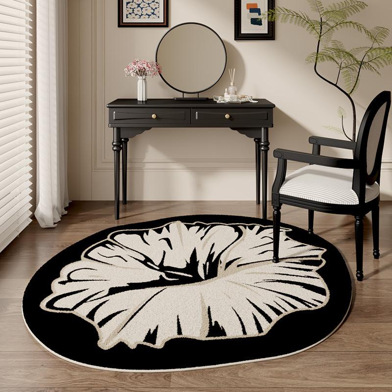 Französischer Blumenförmiger Weicher Teppich Wohnzimmer Fleckenabweisender Faux-Kaschmir-Teppich Innen Make-up Ankleidezimmer Schlafzimmer Fußteppich