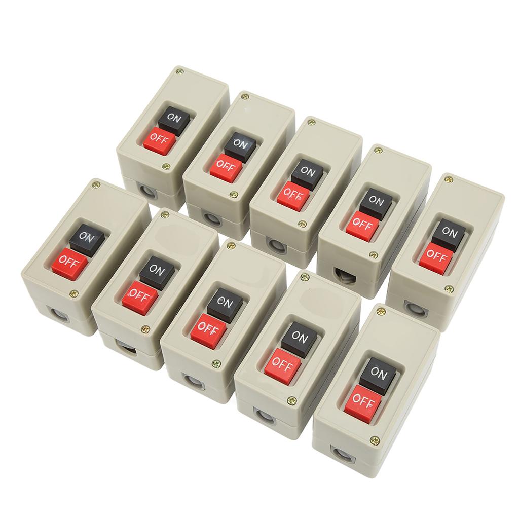 10pcs 3 Phase Motor Switch 2 Position Self Reset Power Press Button Switch for Distribution Boxes