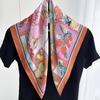 70cm Square Lemon Print Yellow Soft Satin Scarf Casual Elegant Thin Breathable Neck Women Windproof Head Wrap Hair Scarves 2025