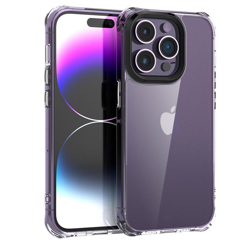 

F9 For iPhone 15 Glossy High Transparency PC+TPU Back Case Drop Proof Phone Cover Transparent