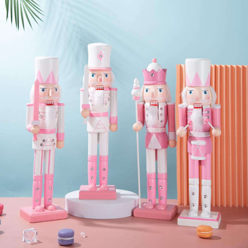 Pink & White Princess Style Wooden Nutcracker Ornament