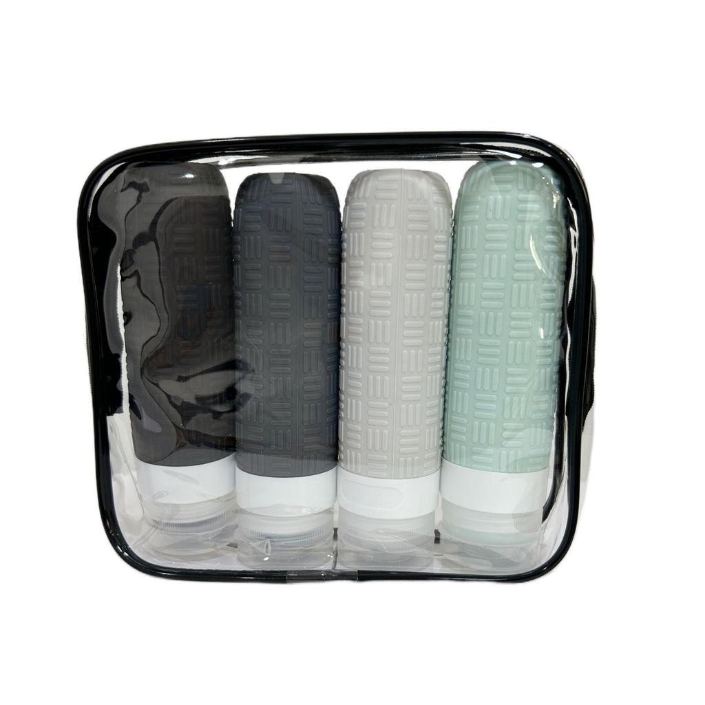 Silicone Travel Bottle Portable Leak Proof Squeeze Size Container Clear Toiletry Bag