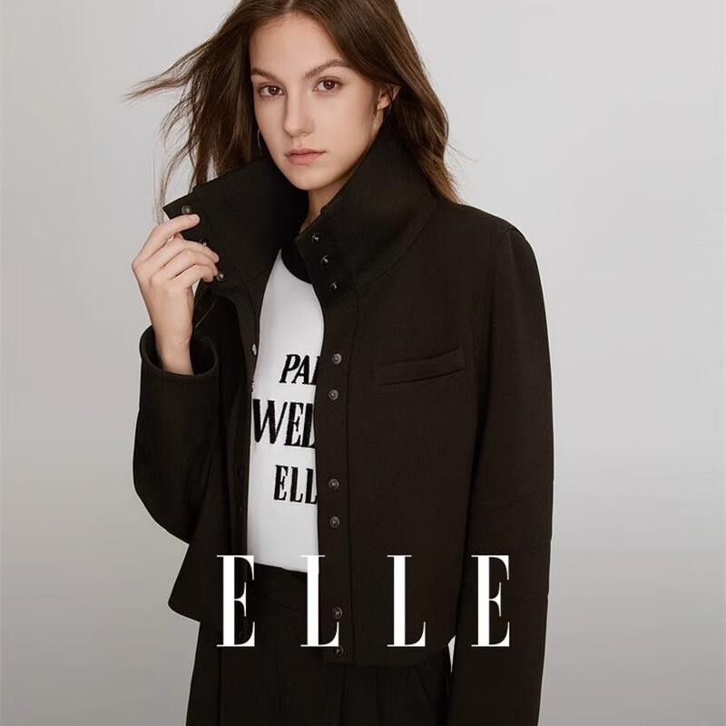 

ELLE 2024 Женский черный структурированный короткий жакет с лацканами M