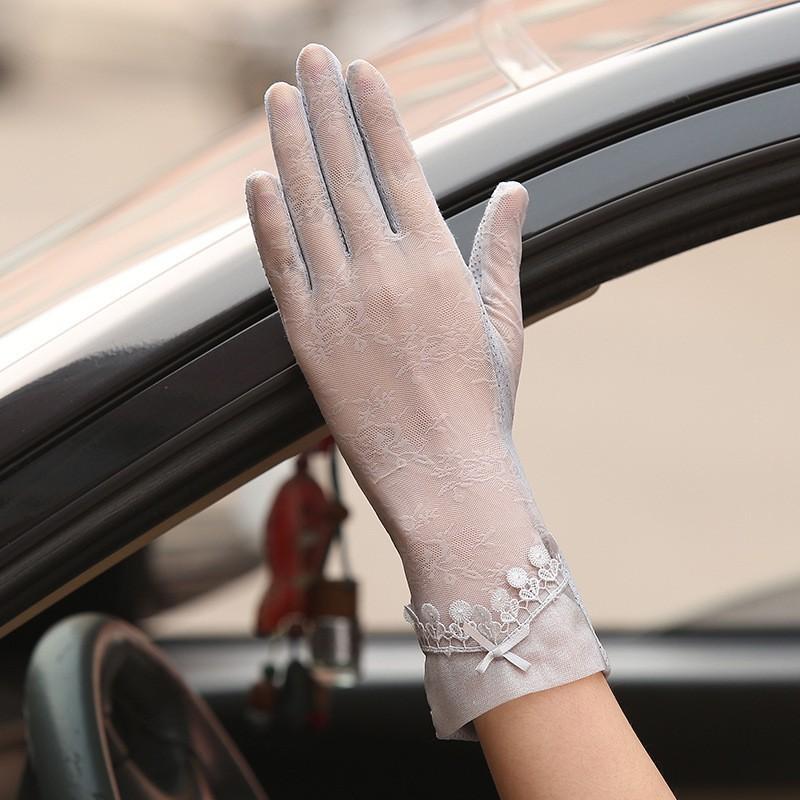 Spring and Summer Sun Protection Gloves Lace Light and Breathable Touch Screen Gloves for Women Driving Breathable Outdoor Sunshade Cycling Gloves