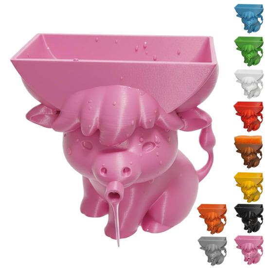 Highland Cow Sponge Holder 3D Printed with Built-In Drain Keeps Sponges Dry Cute Cow Design Fun Practical Kitchen Accessory Gift