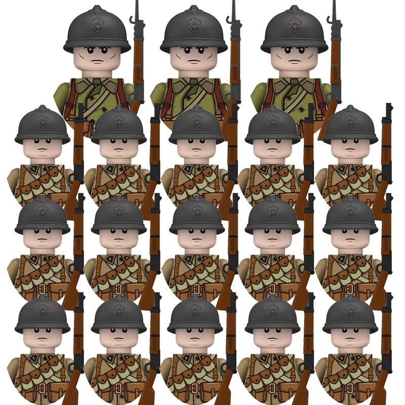 Figure Militari della Seconda Guerra Mondiale Modello Soldato Particelle Piccole Blocchi da Costruzione Giocattoli per Bambini Regali