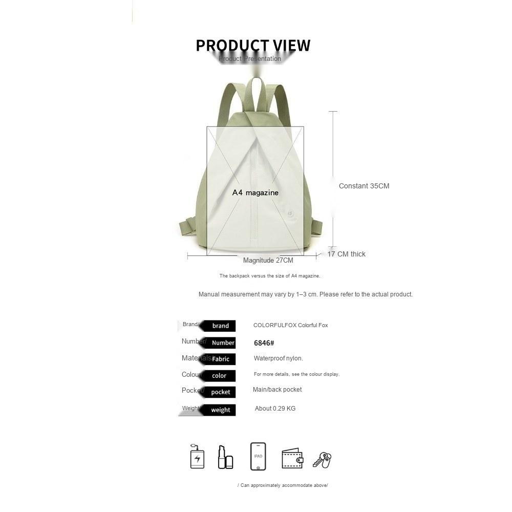 Women Triangle Large Capacity Nylon Backpack with Adjustable Straps for Daily Commute Travel