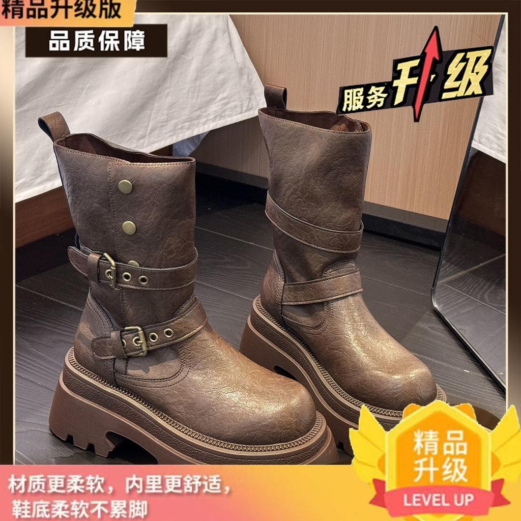 High-value Martin boots women's new autumn super fire versatile retro thin explosion thick-soled British style short boots