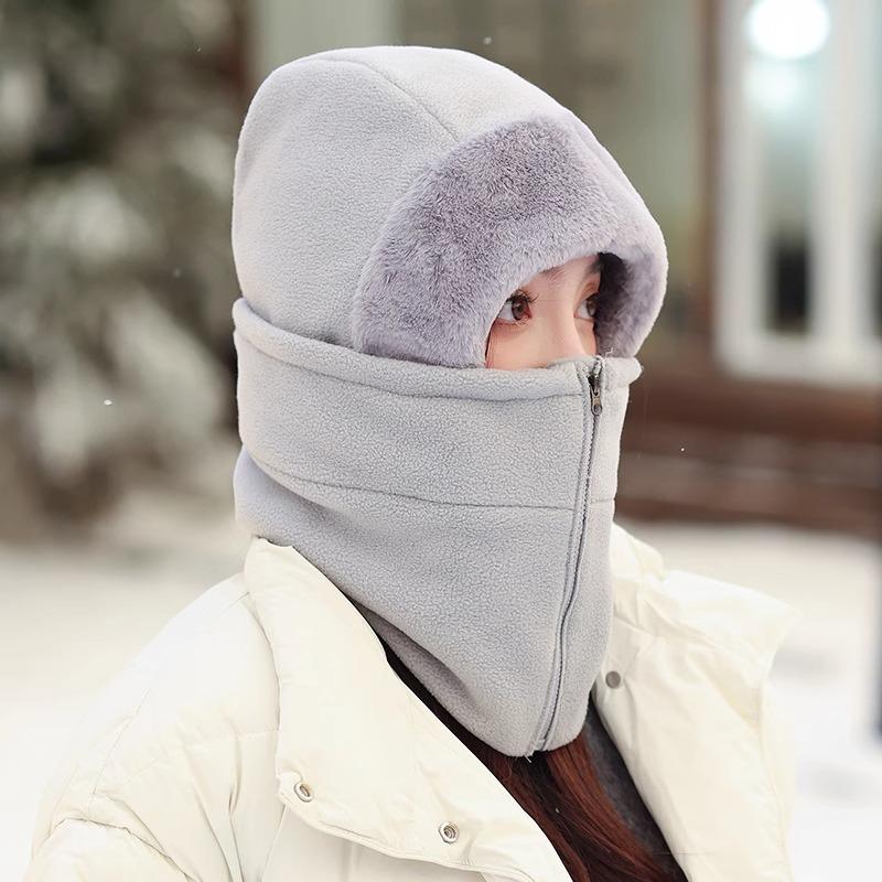 Windproof Hood Men's Warm Artifact Hat Women's Windproof Mask Scarf Integrated Head Cover Ear Protection Lei Feng Hat