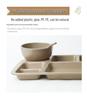 Japanese Thickened Rectangular Compartment Plate - Rice Husk Material, Deepened Sections for Adult Meal Serving
