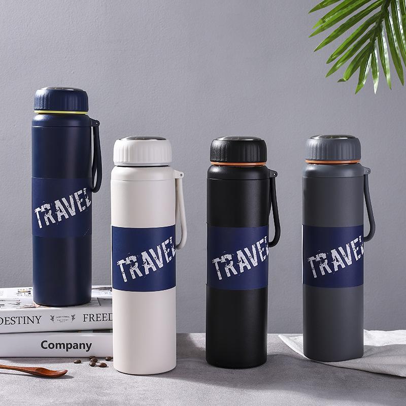 Palme Space Pot with Tea Net Hand Strap Stainless Steel Sports Thermos Cup Cup