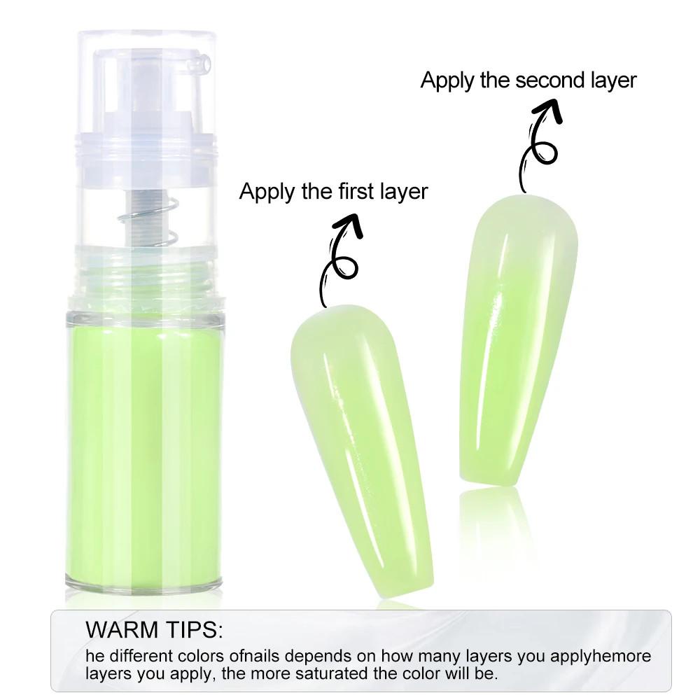 12 Colors Quick Ombre Spray Acrylic Powder for Nails Neon Gradient Pastel with Amazing Effect Professional Nail Dip Powder