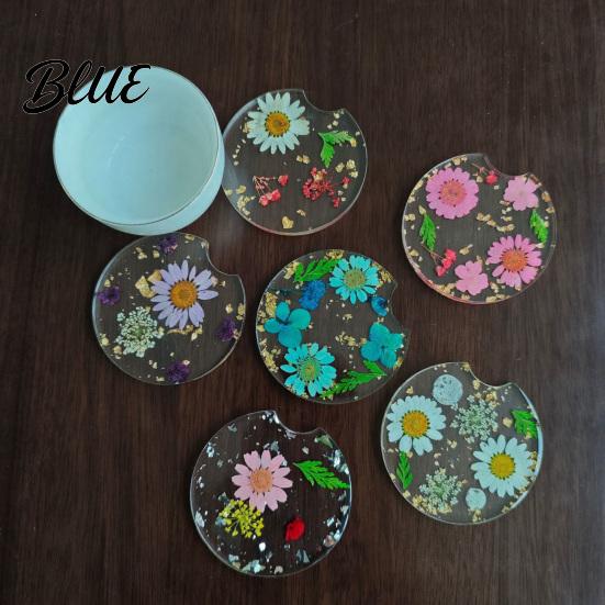 Mirror Polished Coaster Car Coaster Durable Resin Flower Drink Takeaway Cup Coffee Holder