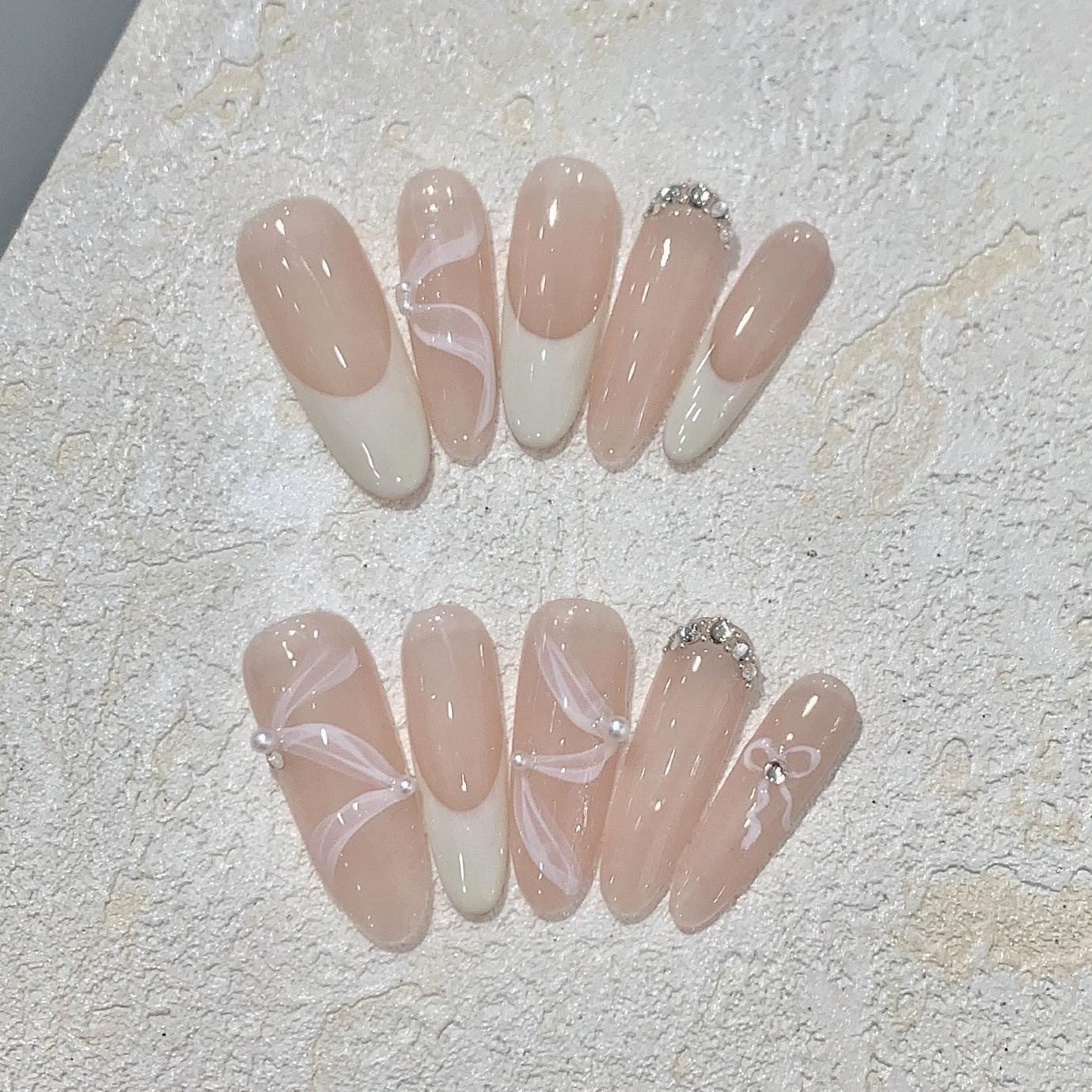 

Ballet Girls Series French Streamer White Tea Dream Nail Sticker XS