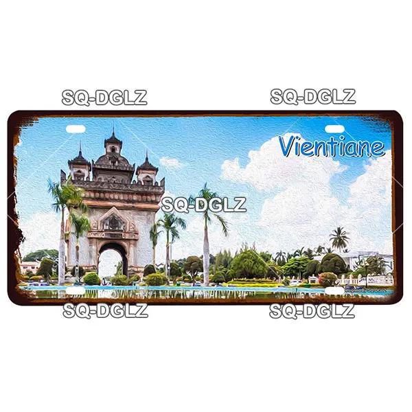 [SQ-DGLZ] Asia City 15x30cm Plate Metal Sign Vintage Plaque Tin Sign Wall Decor For Bar Country Painting Travel Poster