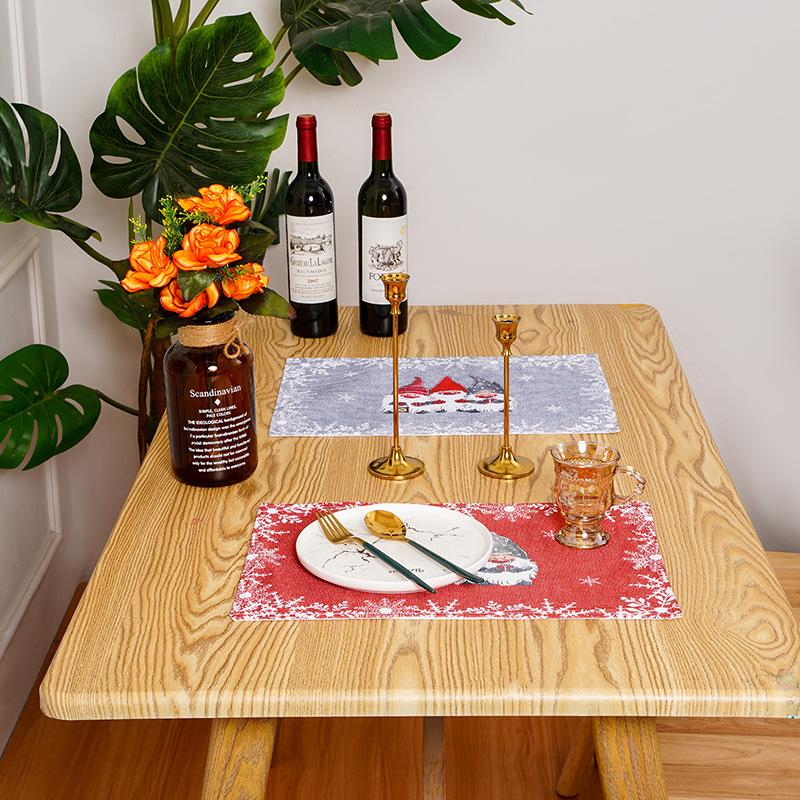 Christmas decorations Nordic style cartoon forest man placemats Christmas hotel restaurant tableware decorations