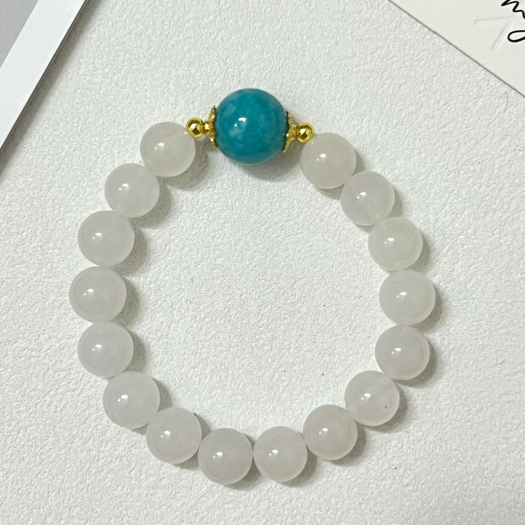 Women Beaded Bracelet 10mm Round Beads Stretch Bracelets Handmade Natural Stone Bangle DIY Jewelry Gifts