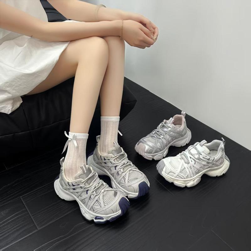 thick-soled straps mesh dad shoes women's spring new fashionable versatile height-increasing couple casual shoes