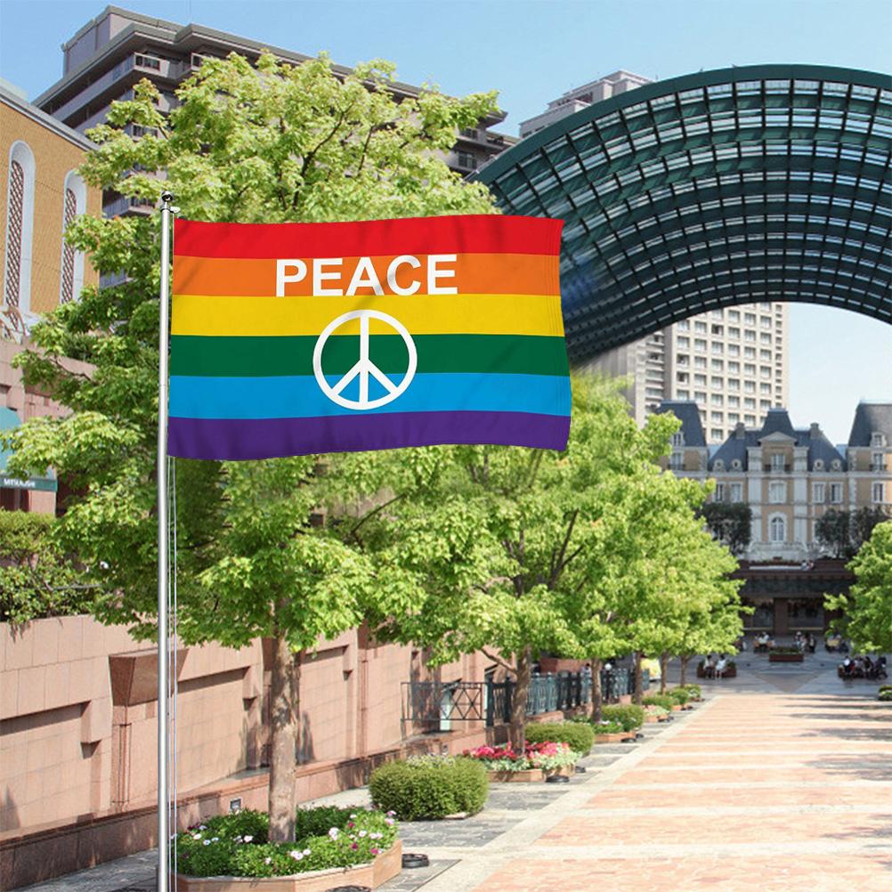 Kolorowa Flaga Pokoju Poliestrowy Baner Odporny na Blaknięcie Flaga Pokoju do Dekoracji Wewnętrznej Zewnętrznej