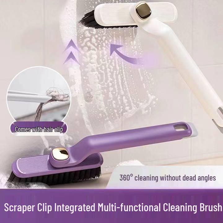 360° Rotating Multi-Functional Brush: Ideal for Toilets, Floors, and Bathrooms with a Long Handle.