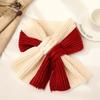 Bufandas elegantes y cálidas para hombres y mujeres en invierno, diseño de cuello perezoso con punto cruzado, colores de retazos