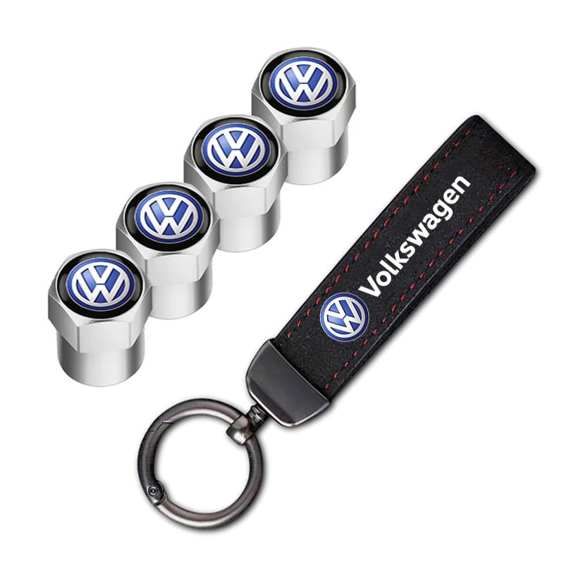Für VOLKSWAGEN VW Auto Reifen Rad Ventilkappen Abdeckung Wildleder Auto Schlüsselanhänger Ring Schlüsselanhänger Für Volkswagen GTI Golf Tiguan Jetta Transpo