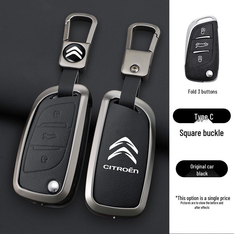 Pouzdro na klíče Citroen pro C4/C5 (2011-2013) Modely - Sklápěcí kovová přezka na skořápku