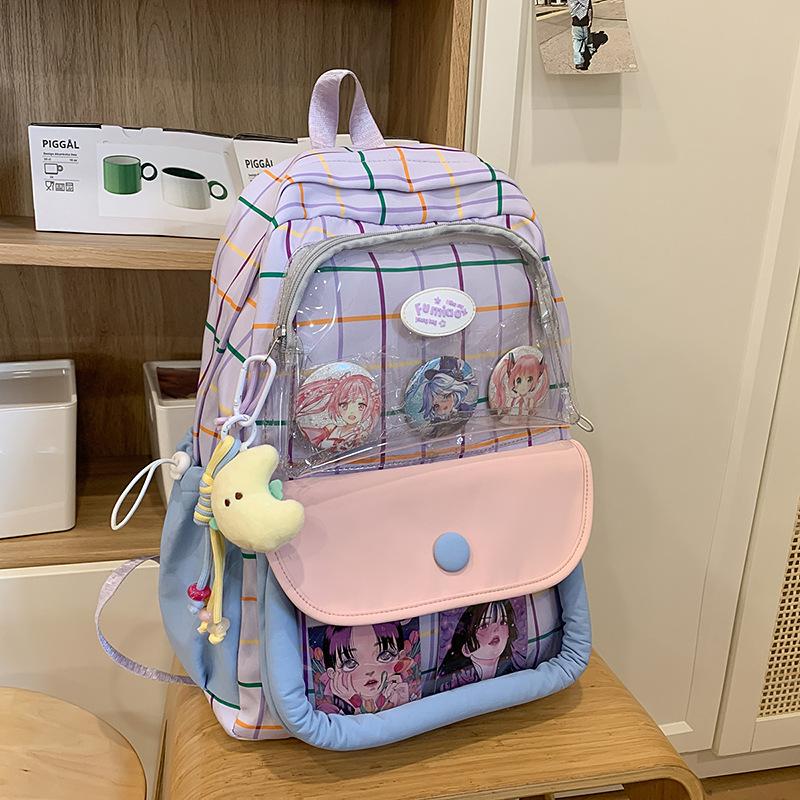 A New Large Capacity Japanese Style Printed Backpack for Girls  Junior High School and Senior High School Students  and A Backpack for Girls