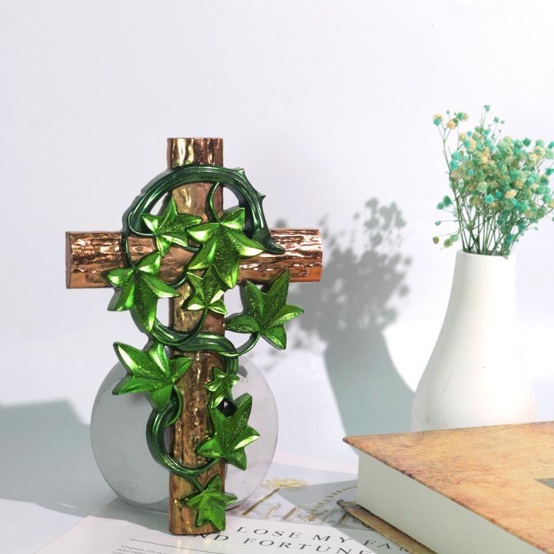 Halloween Vine Cross Mold Decor Wall Home Decoration Green Rattan Vine Cross Mold Silicone Molds DIY Handmade Mould