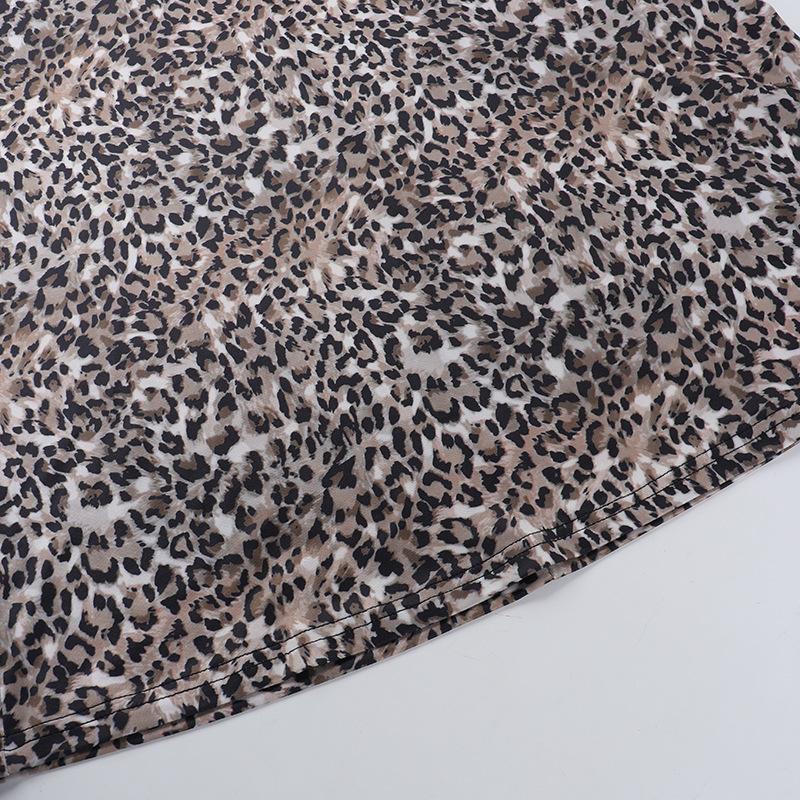 Spring Fashion Women's Dress Socialite Ethos Elegant Slim Leopard Print Halter Dress