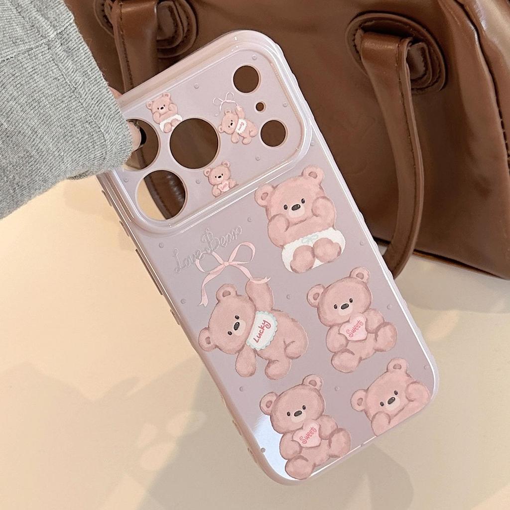 Husă de telefon cu ursuleț drăguț de desene animate pentru iPhone 17 și iPhone 17 Pro Max